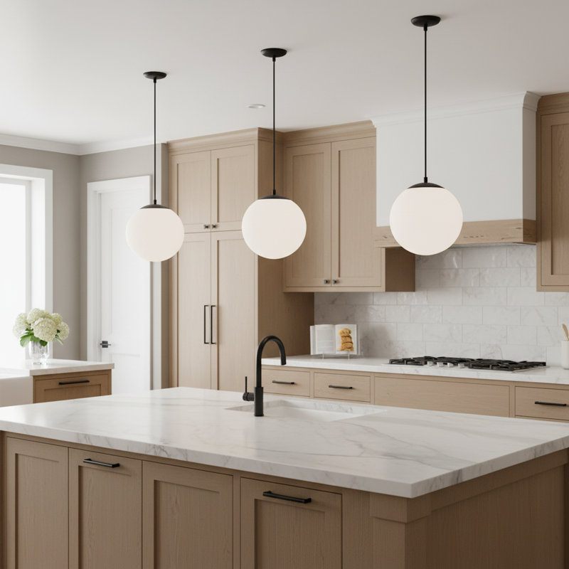 1 - Light Pendant, 12.5" H x 12" W x 12" D, Midnight Black