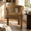Chaise de salle à manger cylindrique en chenille de style milieu du siècle avec structure en noyer (lot de 2)-353656096-450624625