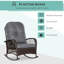 Chaise berçante d'extérieur en osier avec siège large Outsunny