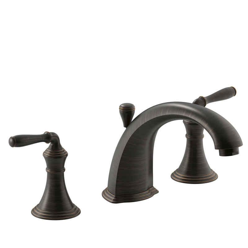 Devonshire Deck-/Rim-Mount Bath Faucet Trim for High-Flow Valve with 8-15/16" Diverter Spoutut and Lever Handles, Valve Not Included