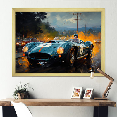 Jaune et noir, Grand Prix, voiture de course II - art mural