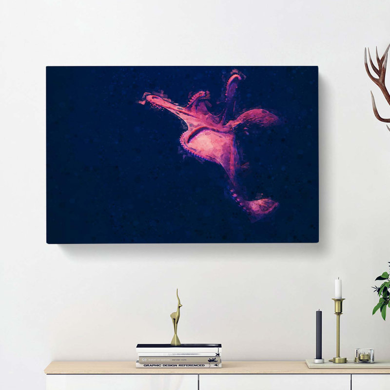 The Octopus in Abstract - Wrapped Canvas, 60cm H x 91cm W x 3cm D