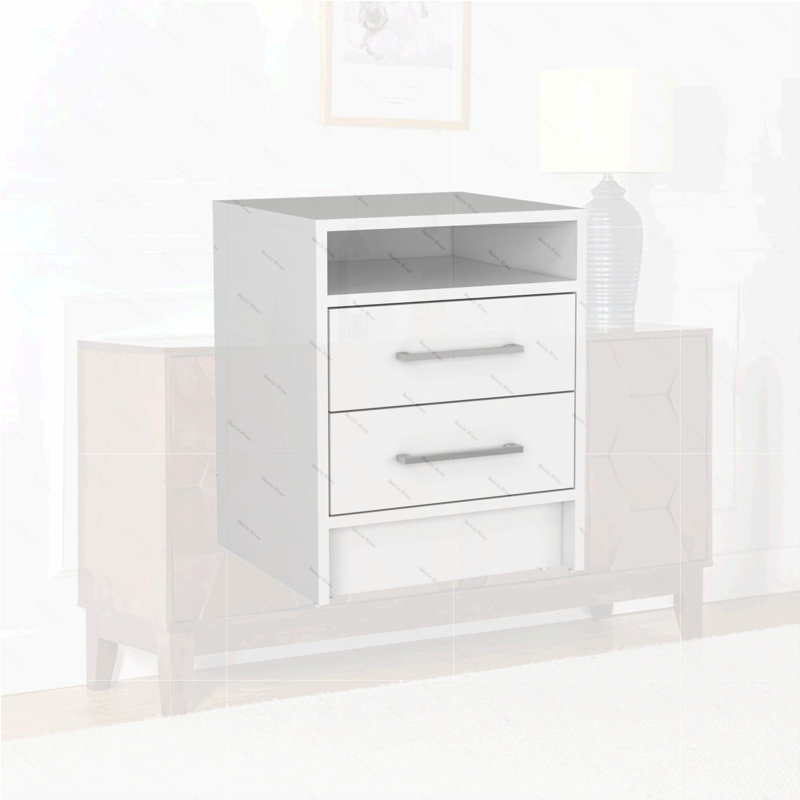 Table de chevet à deux tiroirs 24 po Greter, Blanc