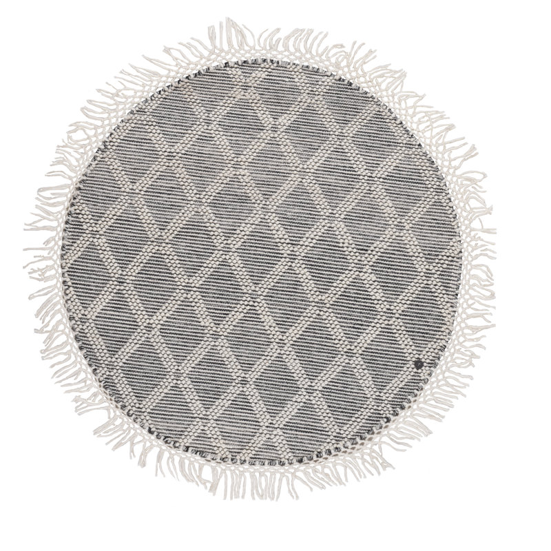 Macrame Geometric Hand Woven Area Rug, Round 140cm