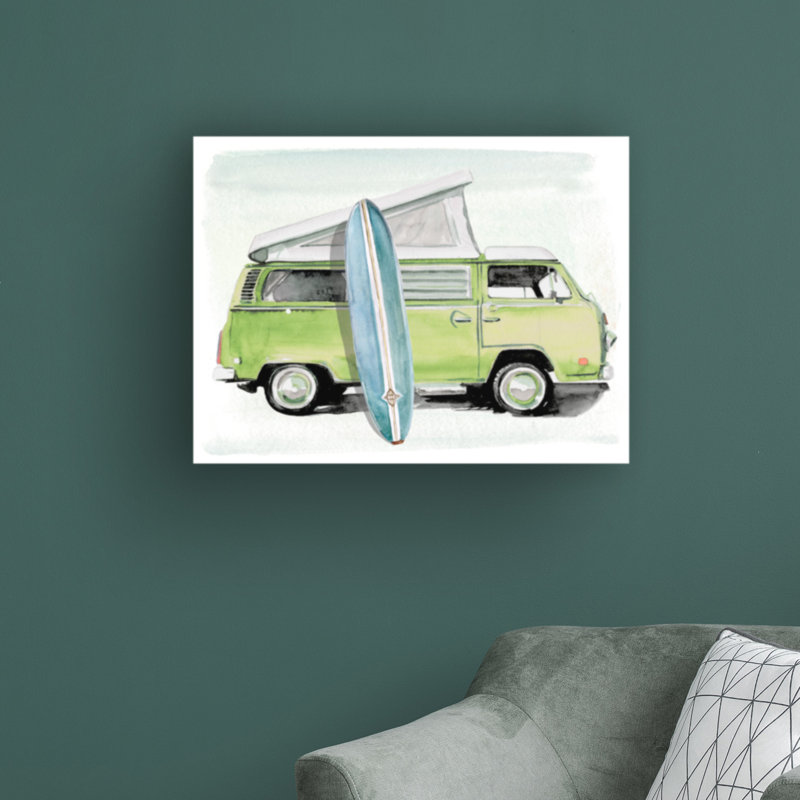 «Surf Wagon I» par Jennifer Paxton Parker - peinture sur toile tendue, H 35 po x l 47 po x P 2 po