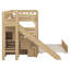 Lit superposé avec glissière, lit gigogne et escalier de rangement, structure en bois massif peu encombrante-450596013