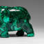 Genuine Polished Malachite Rhino Carving (220.7 Grams)
