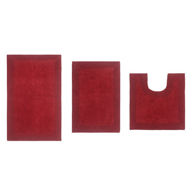 Bruss Luxury 100% Cotton Bath Rug (Set of 3) Reversible
