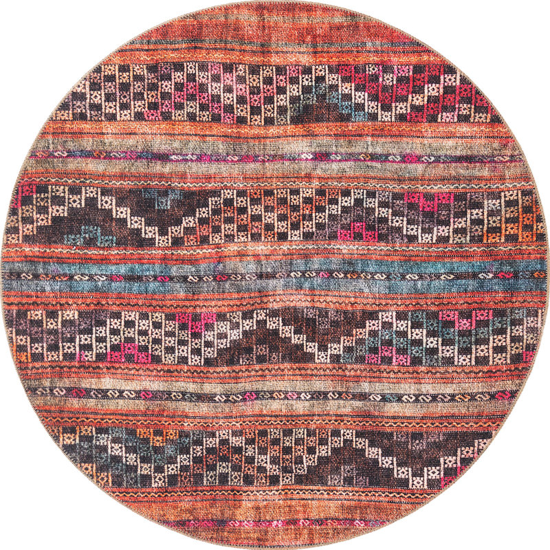 Mauri Chenille Oriental Indoor Rug, Round 3'6"