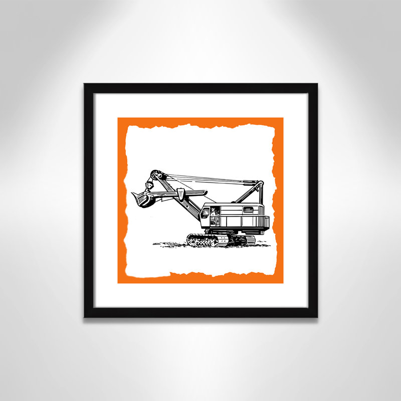 Avertissement 3 enfants, impression sur papier, H 17 po x l 17 po x P 1,19 po, Encadré de boîte noir