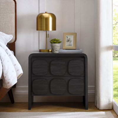 Toscana 2-Drawer Nightstand In Black