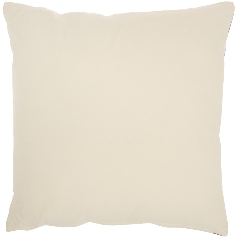 Sage Green Cotton Embroidered Square Throw Pillow 20" x 20"