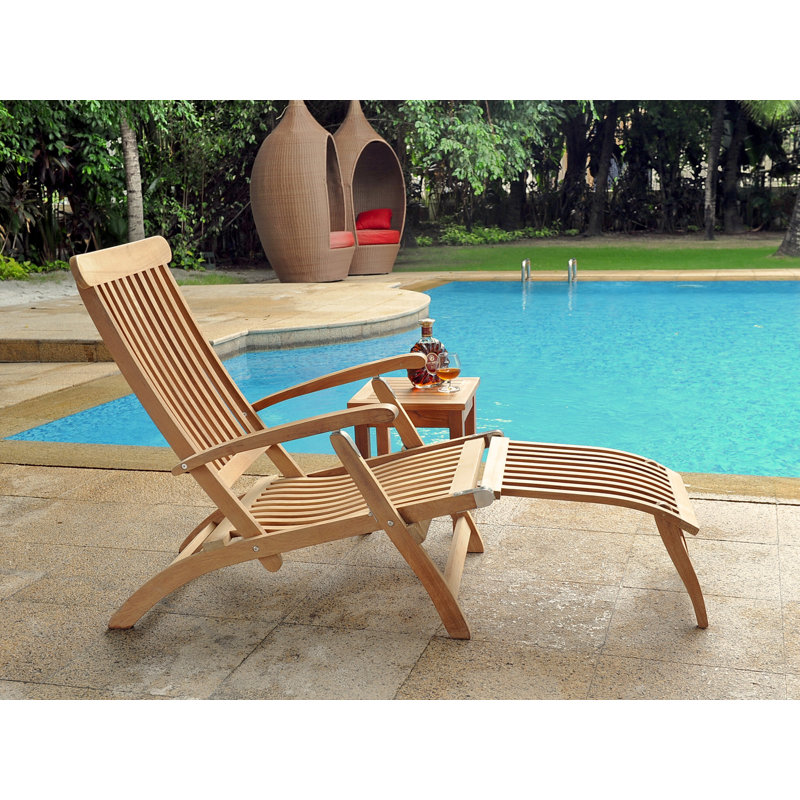 Reclining Teak Chaise Lounge