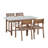 5-Piece Outdoor Acacia Wood Outdoor Dining Set of 4,59.06-Inch Rectangular Table with Umbrella Hole,Suitable for Patio, Lawn, Garden, Poolside, & Indoor Use-1401866131