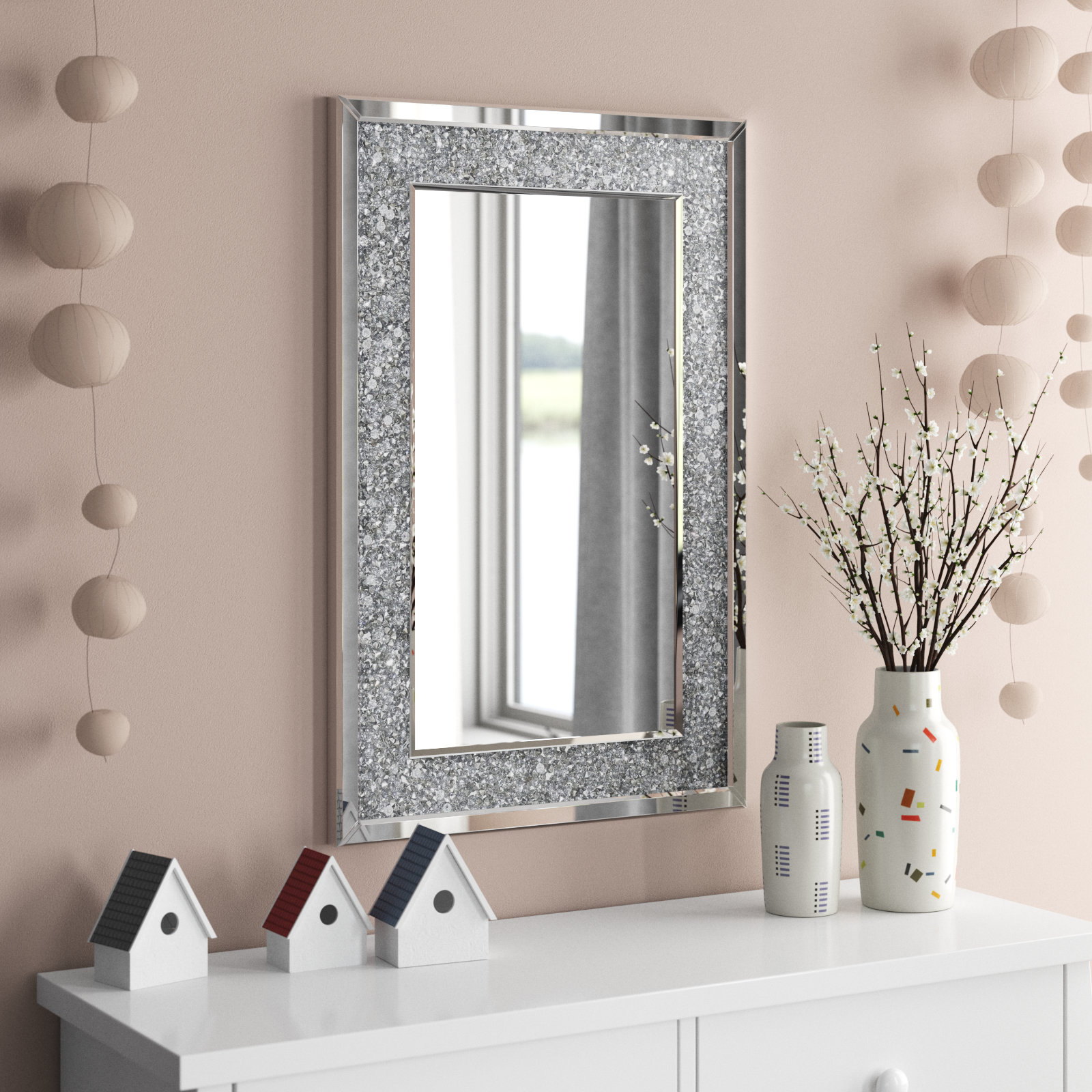 Rhinestone Mirror -   Custom mirrors, Glitter home decor, Mirror frame  diy