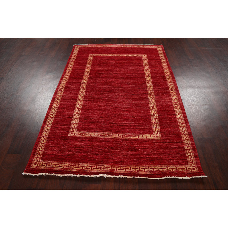 One-of-a-Kind 4'2" X 6'2" New Age Wool Area Rug in Red