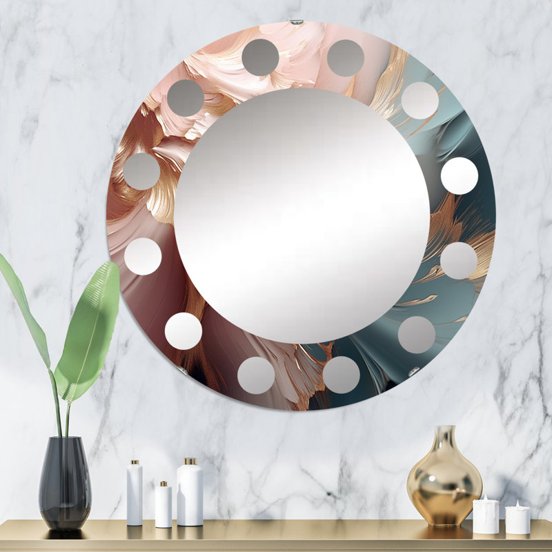 Fassi - Miroir mural moderne rond, 32 po x 32 po