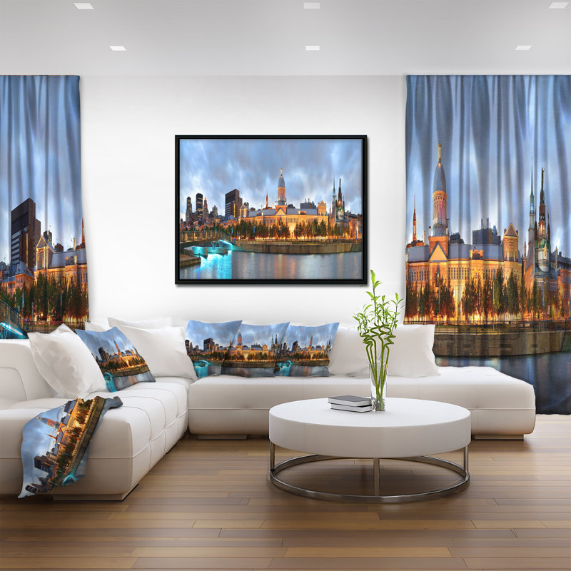 «Montreal Panoramic View», photographie encadrée sur toile, H 12 po x l 20 po x P 1 po