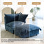 Upholstered Chenille Armchair With Footstool-1955314271