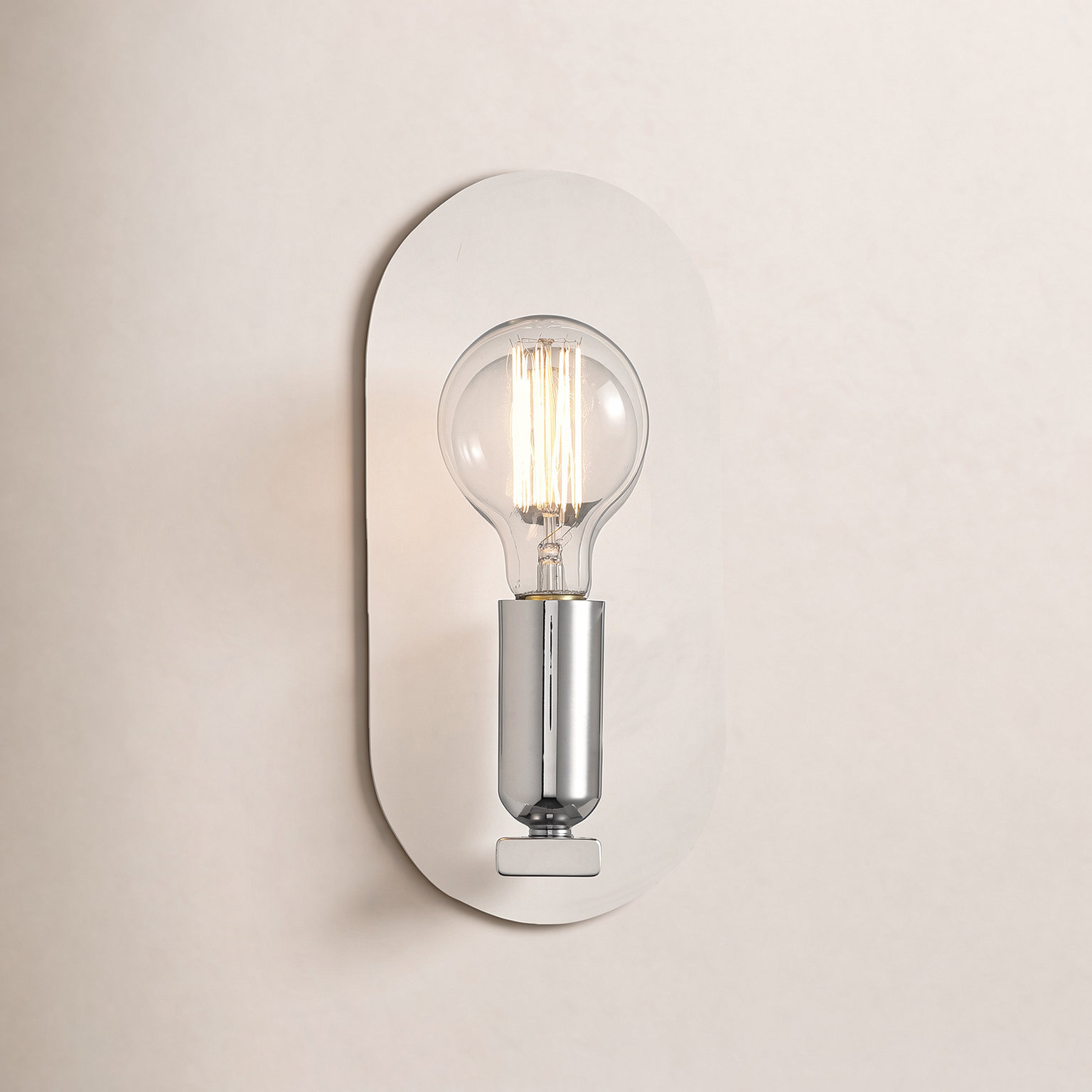 Single Light Dimmable Armed Sconce, Polished Nickel