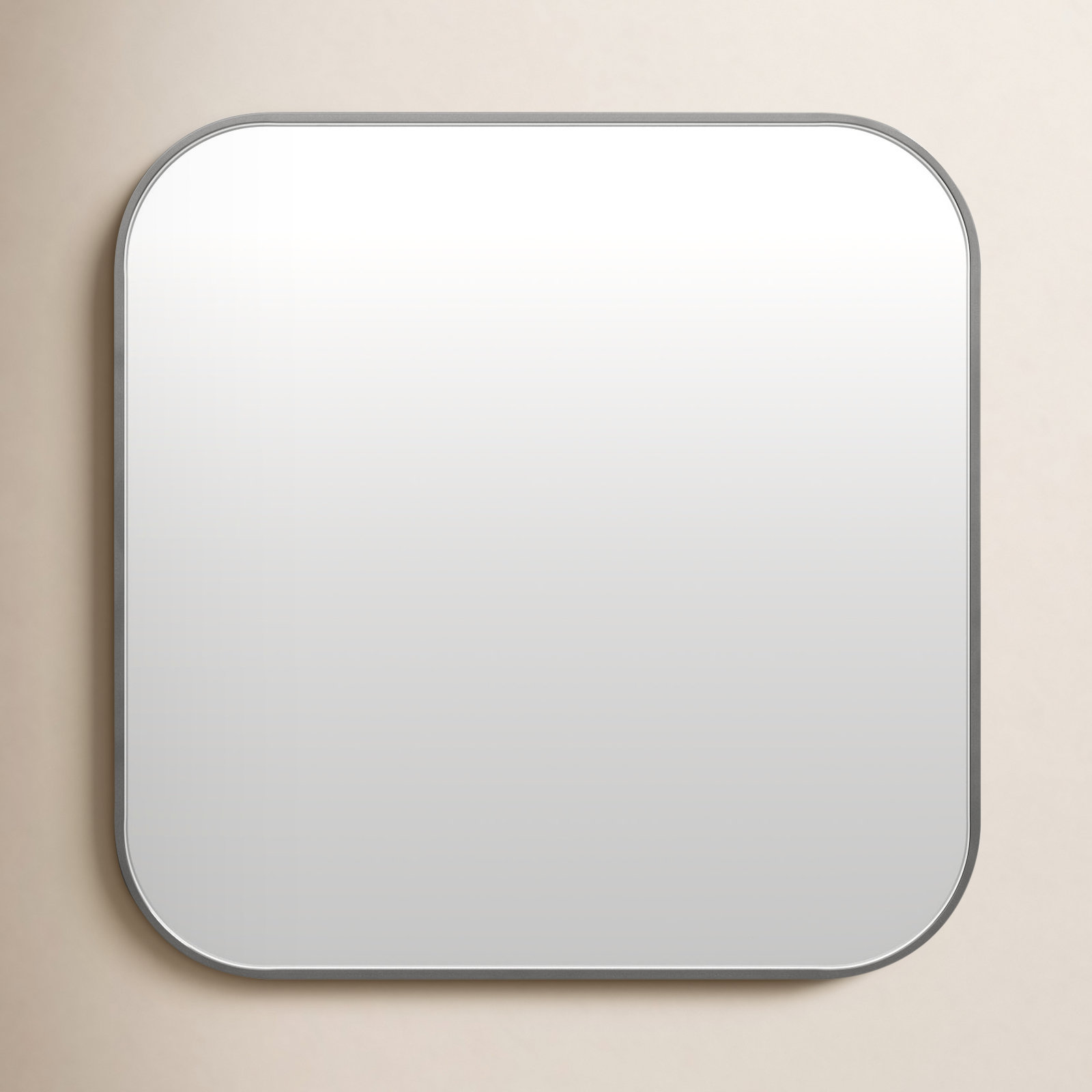 Ovella 30" Accent Mirror, Brushed Silver