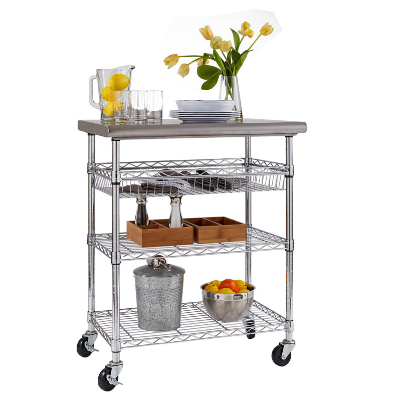 Chariot de cuisine en acier inoxydable