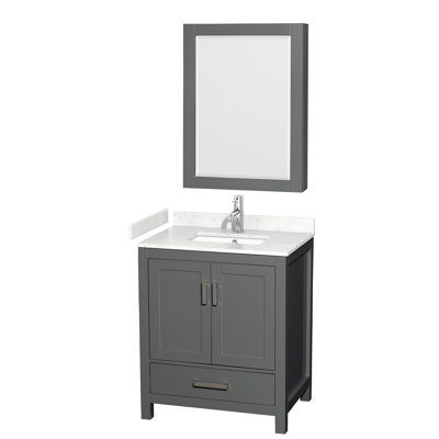 Sheffield 30" Freestanding Single Bathroom Vanity with Cultured Marble Top with Medicine Cabinet