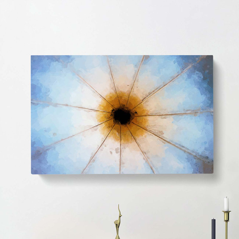 Down the Barrel in Blue and Yellow in Abstract - Wrapped Canvas, 40cm H x 60cm W x 3cm D