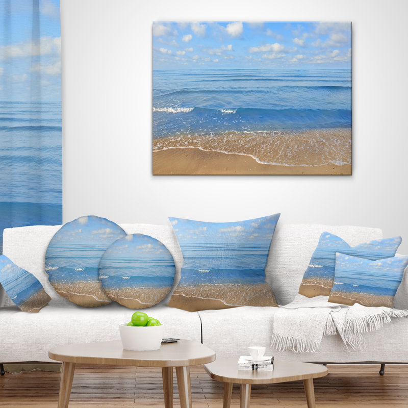 Coussin Expansive Tropical Blue Beach - Sea & Shore, 16 po x 1 po, Carré