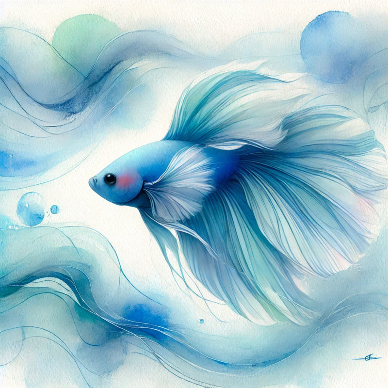 «Vibrant Betta Fish», art mural sur toile tendue, H 12 po x l 12 po