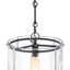 Luminaire suspendu cylindrique en verre d'eau 1 lumière fabriqué à la main-1000867499