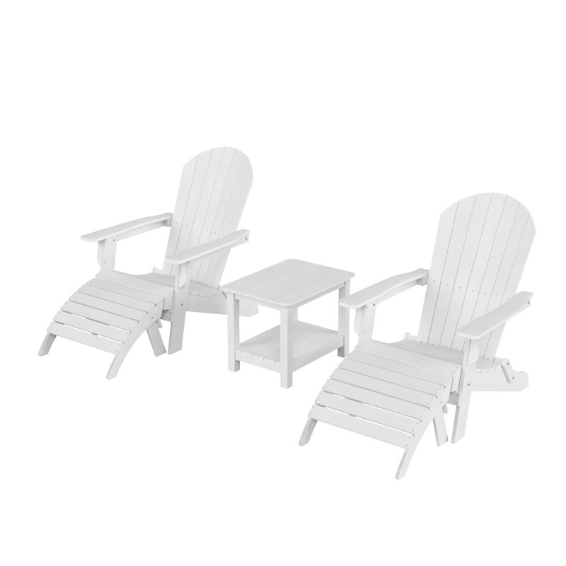 Arrlo Foldable Outdoor Adirondack Chair, White
