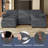 114" Chenille U Shaped Modular Sectional Sofa with Ottoman and Deep Seats-695732288