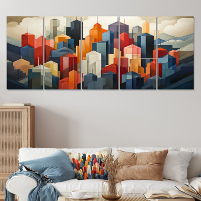 Cubic Los Angeles Skyline - Los Angeles 5 Piece Wall Art Decor Set