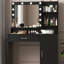 Bureau de coiffeuse avec miroir et lumière
