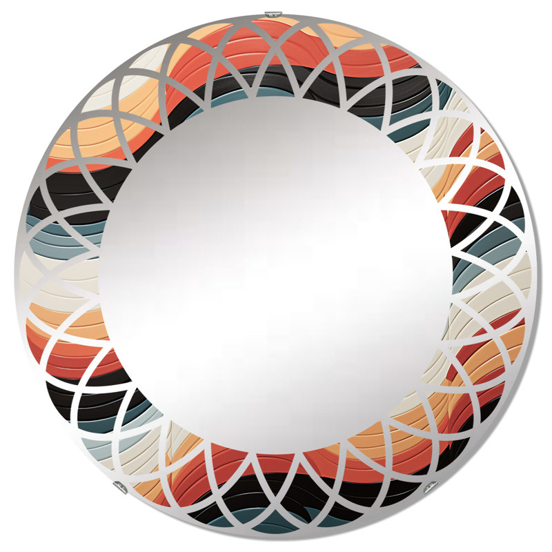 Irlee - Miroir mural rond Mid-Century, 32 po x 32 po