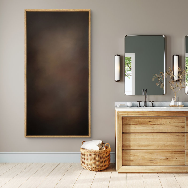 Reproduction d'art sur toile rétro rétro brun foncé dégradé minimaliste minimaliste, H 60 po x l 30 po, Noir
