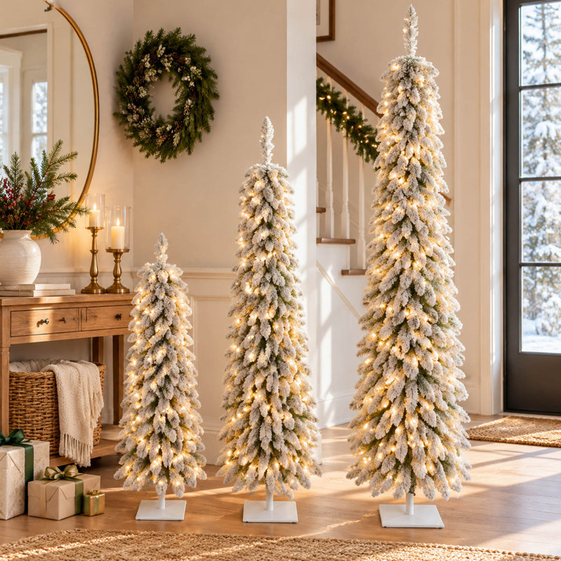 Ensemble 3 pièces arbre de Noël flocon de neige avec 480 lumières DEL