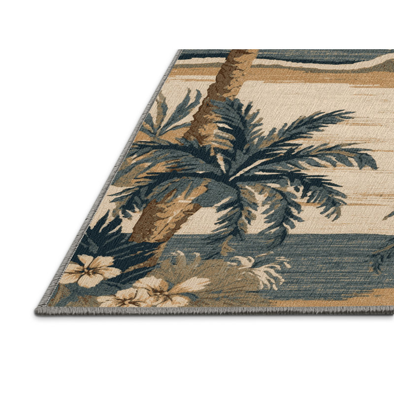  Tapis bord de mer lavable, Rectangle 5 pi x 7 pi