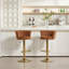 Ensemble de 2 tabourets de bar, avec repose-pieds chromé et base pivotante à hauteur réglable en velours + tabouret de bar simple Golden Leg