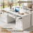 67.8" Farmhouse Spacious Desktop Executive Desk with Drawers, File Cabinet and Power Outlets-375593491