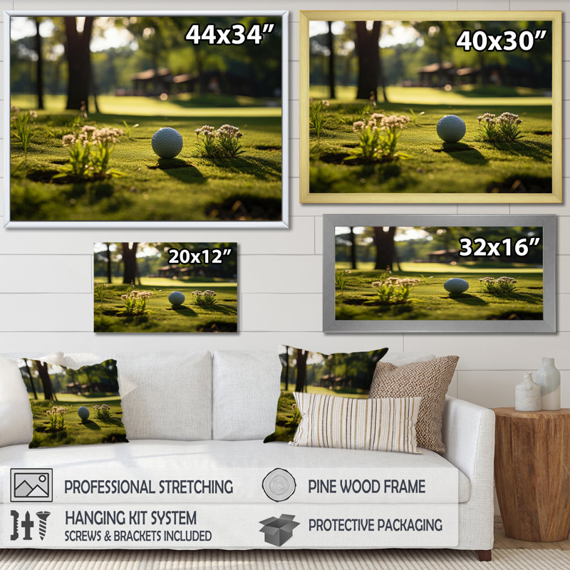 «Golf Putting Green Tranquility V» sur impression sur toile, Cadre flottant doré, H 30 po x l 40 po