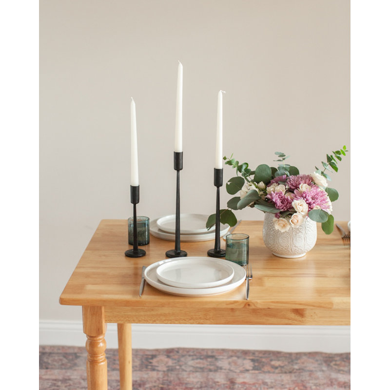 Dante Candlestickes Set of 3 -, Black
