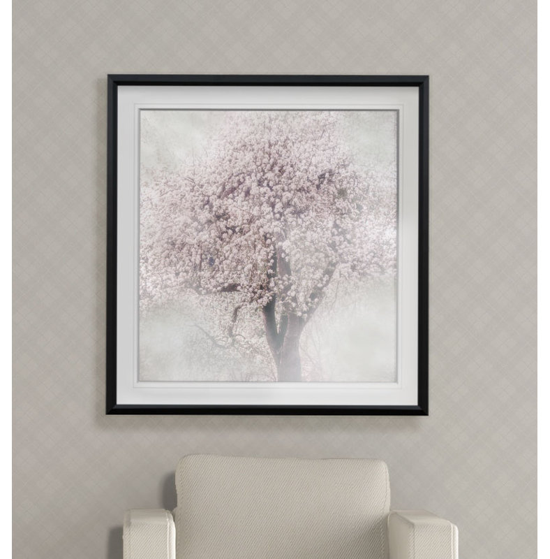 " Blossoms Of Spring III ", 17.5" H x 17.5" W x 1.5" D, Black Framed