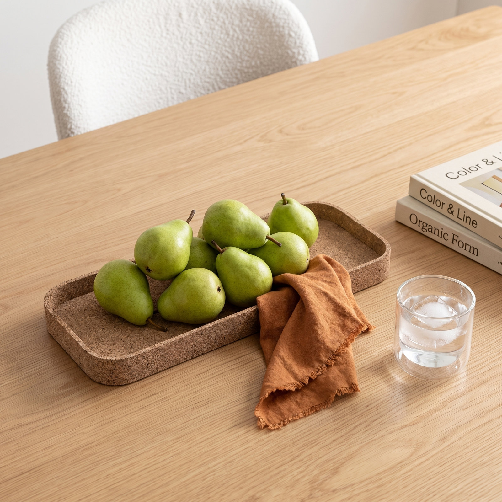 Cork Decorative Tray, 6.5"Wx15.5"Dx1.25"H