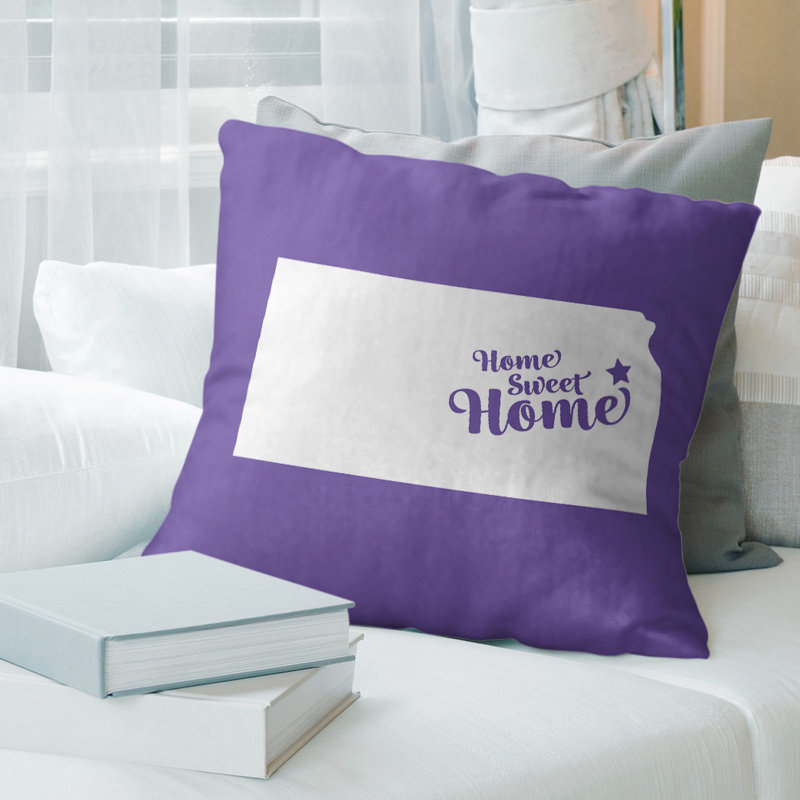 Reversible Throw Pillow, 18" x 18", Purple, Topeka