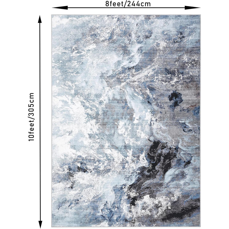Machine Washable Non-Slip Rubberback Runner Modern Abstract Geometric Print Carpet Traditional Area Rug for HallwayBedroomLiving Room
