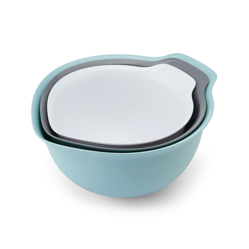 Kitchenaid Mixing Bowls, Set Of 3, 6.1" H x 12.24" W x 10.91" D, Mint/Gray/White