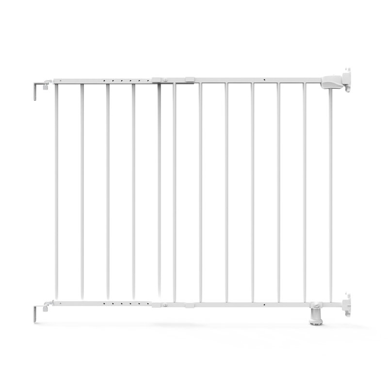 Barrière de sécurité pour animaux de compagnie et pour bébés de la série 42W de 28 à 42 po de hauteur, pour escalier ou couloir - métal blanc The Stairway