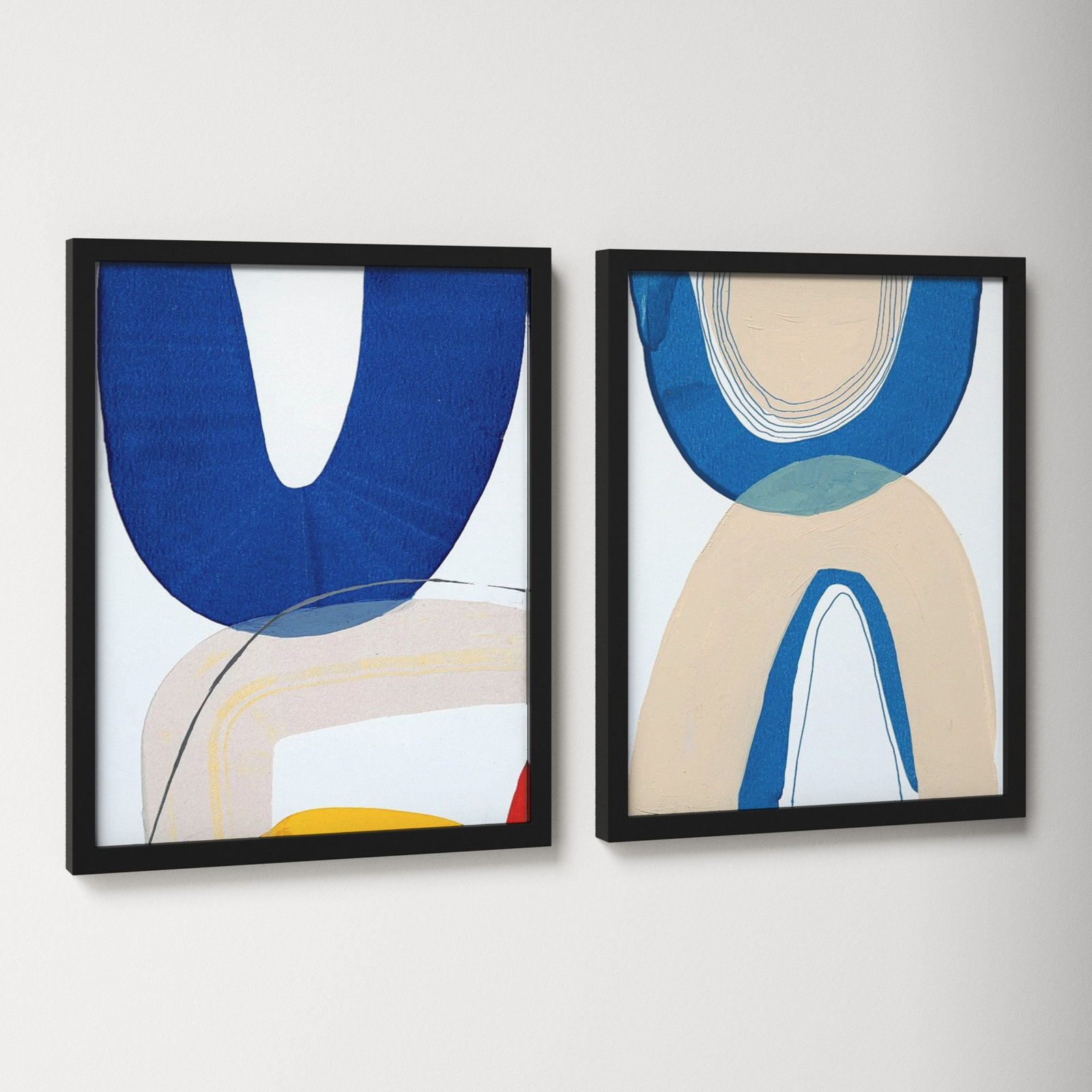 Unity Set Of 2 by Andrea Stokes, Black Framed, 20" H x 32" W x 1.25" D